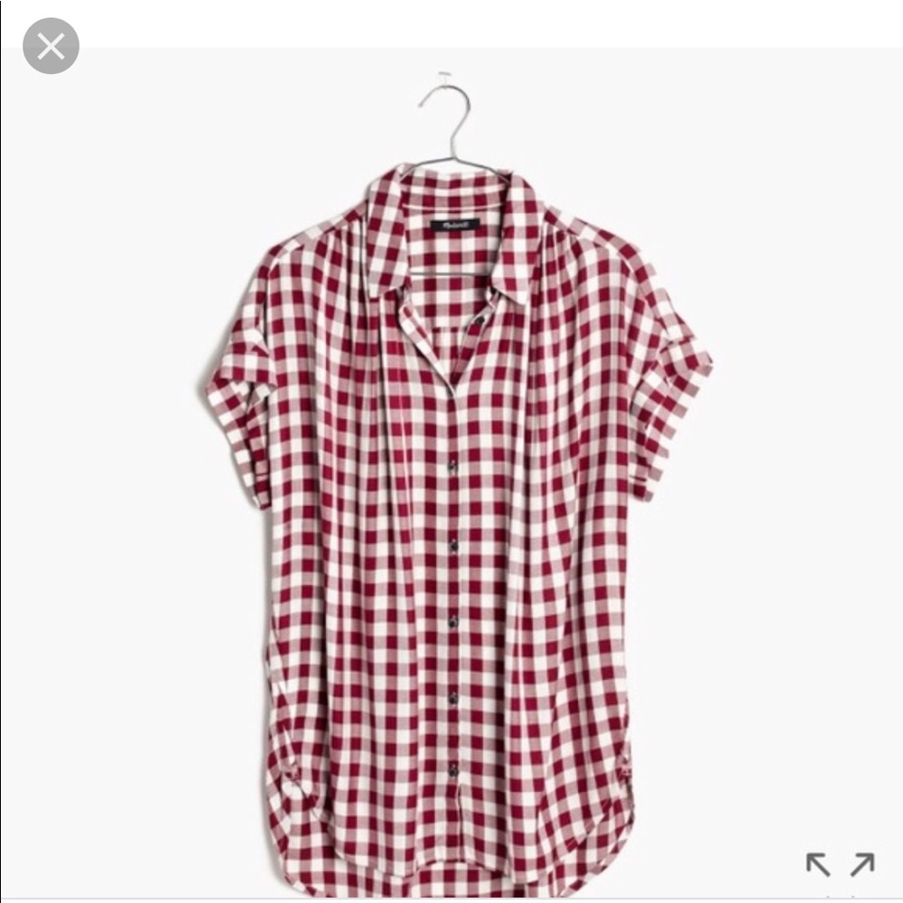 Madewell gigham central short sleeve checker shirt